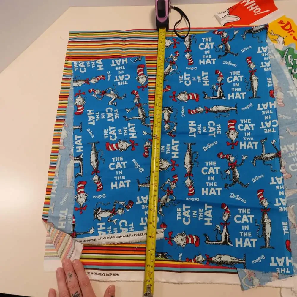 DR. Seuss “Celebrate Seuss” Book Titles  + other Seussy Cotton Fabric Panels